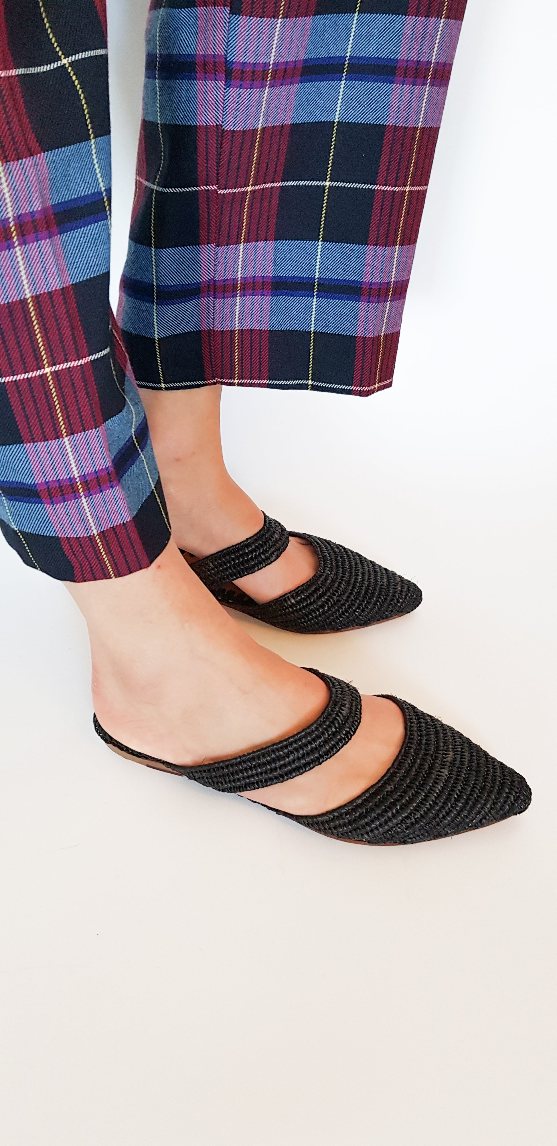 RAFFIA BLACK MULE - Milsouls