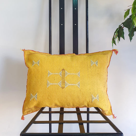 YELLOW CACTUS SILK PILLOW