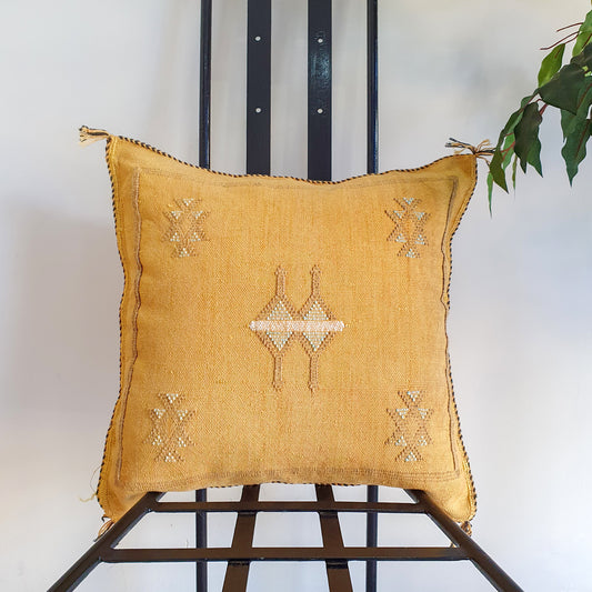 YELLOW CACTUS SILK PILLOW