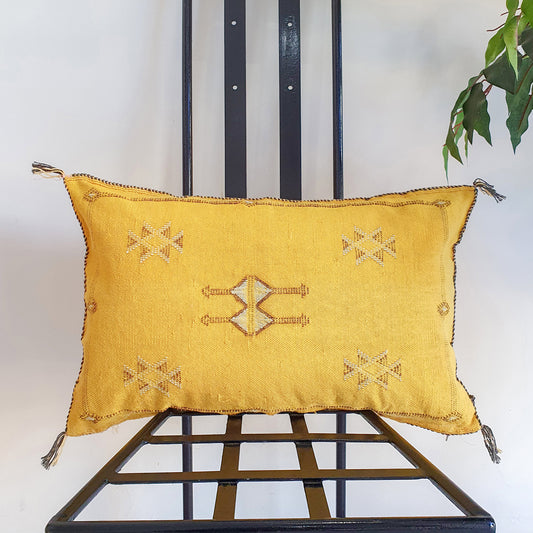 YELLOW CACTUS SILK PILLOW