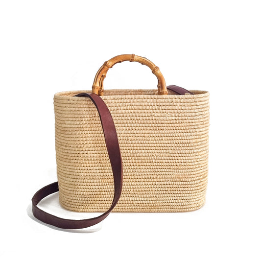 SHAY PLAIN RAFFIA BAG