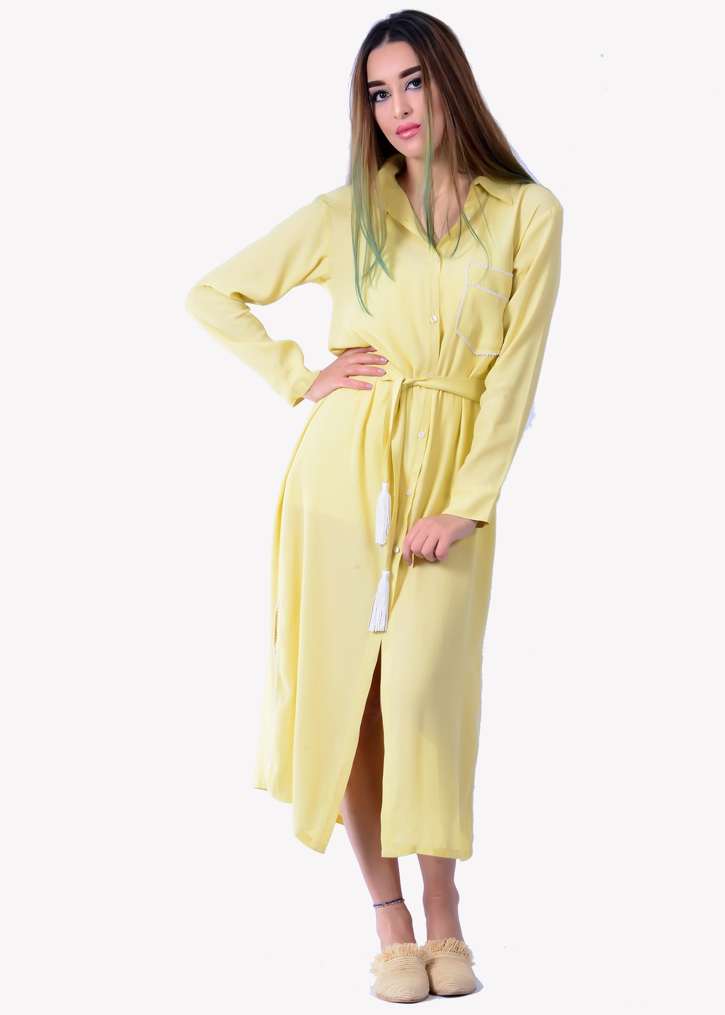 BEVERLY YELLOW SHIRT DRESS - Milsouls