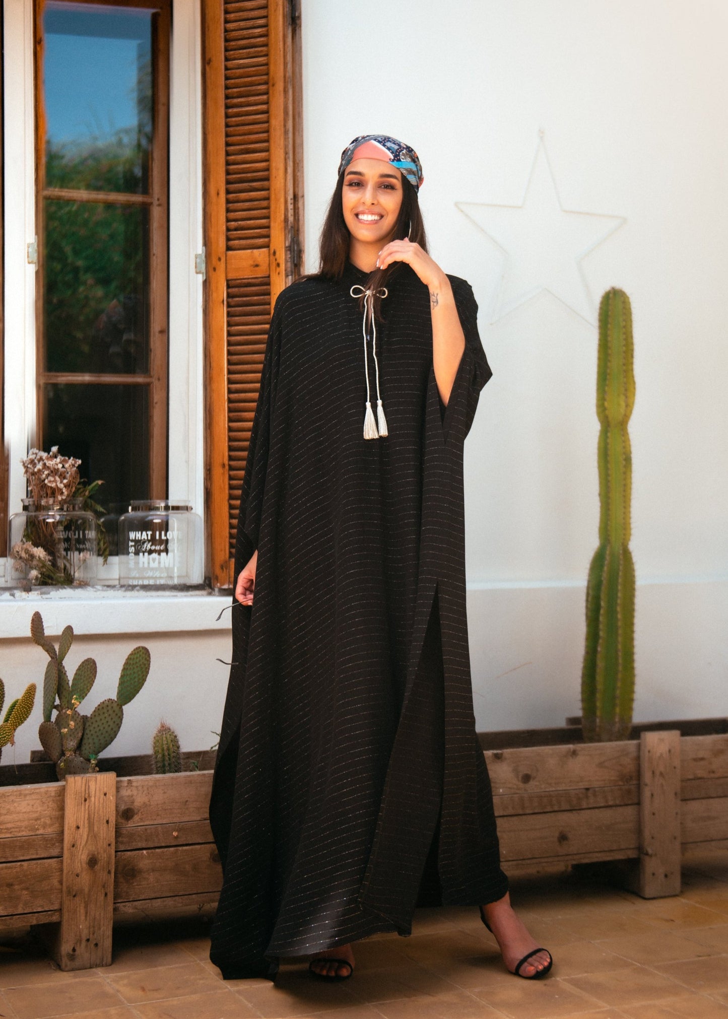 SAINT STRIPES KAFTAN - BLACK