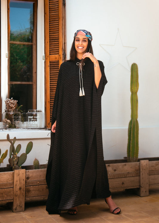 CAFTAN SAINT RAYURES - NOIR