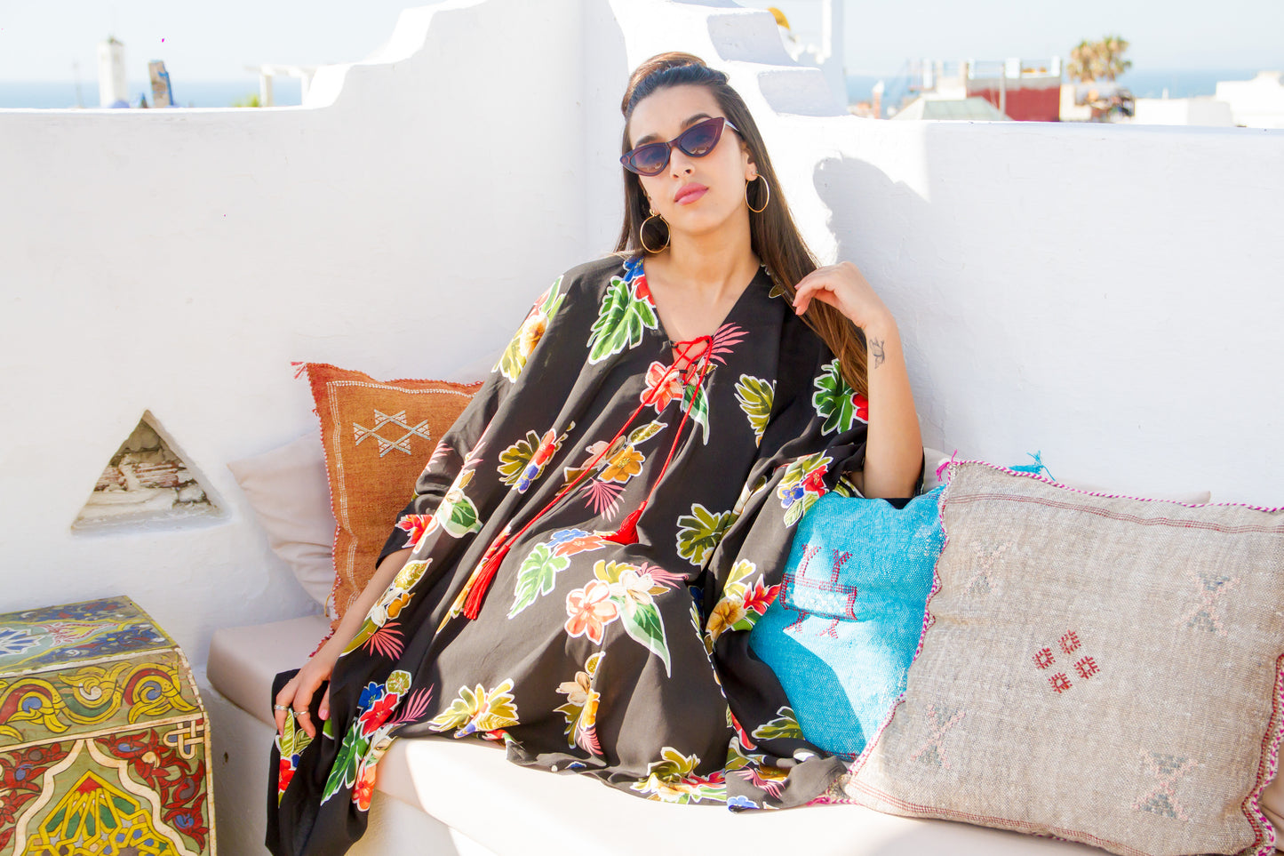 FLOWER MINI MOROCCAN KAFTAN - Milsouls