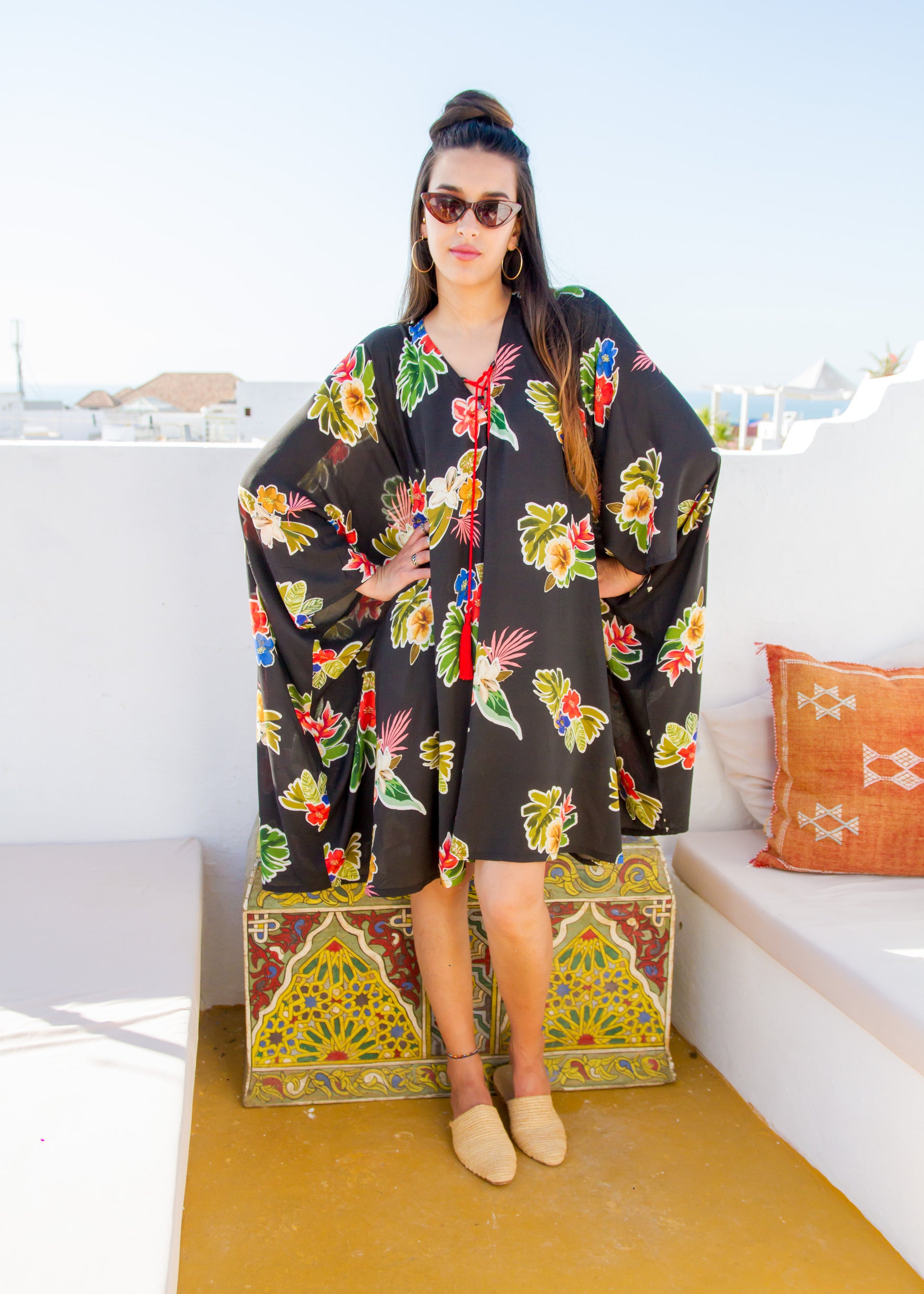 FLOWER MINI MOROCCAN KAFTAN - Milsouls