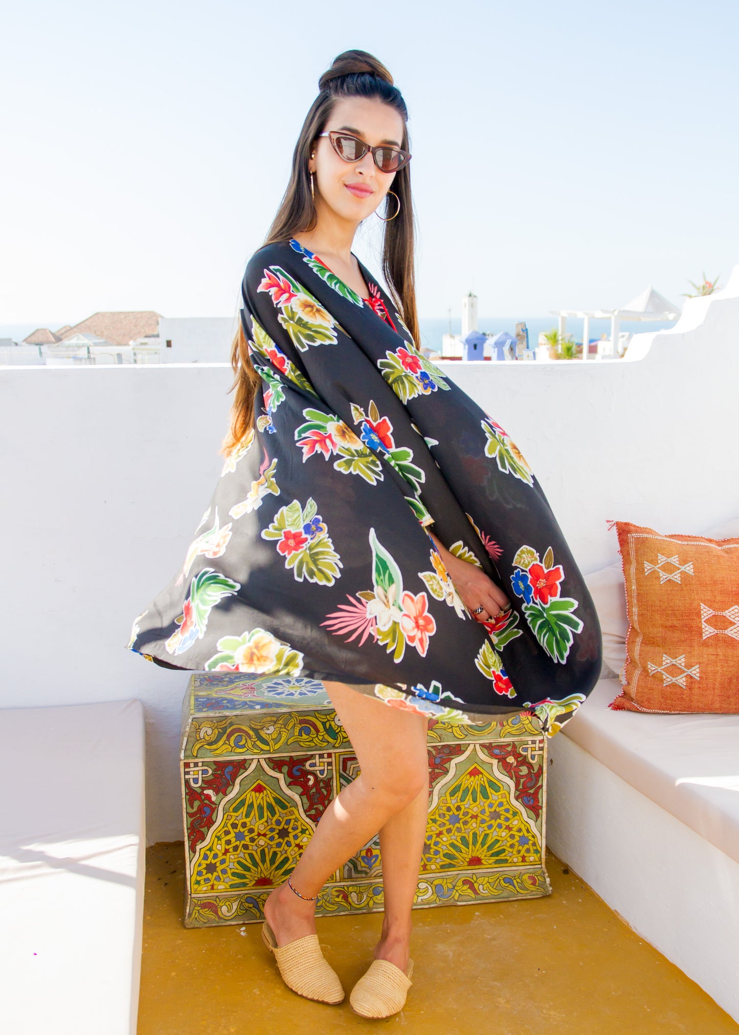 FLOWER MINI MOROCCAN KAFTAN - Milsouls