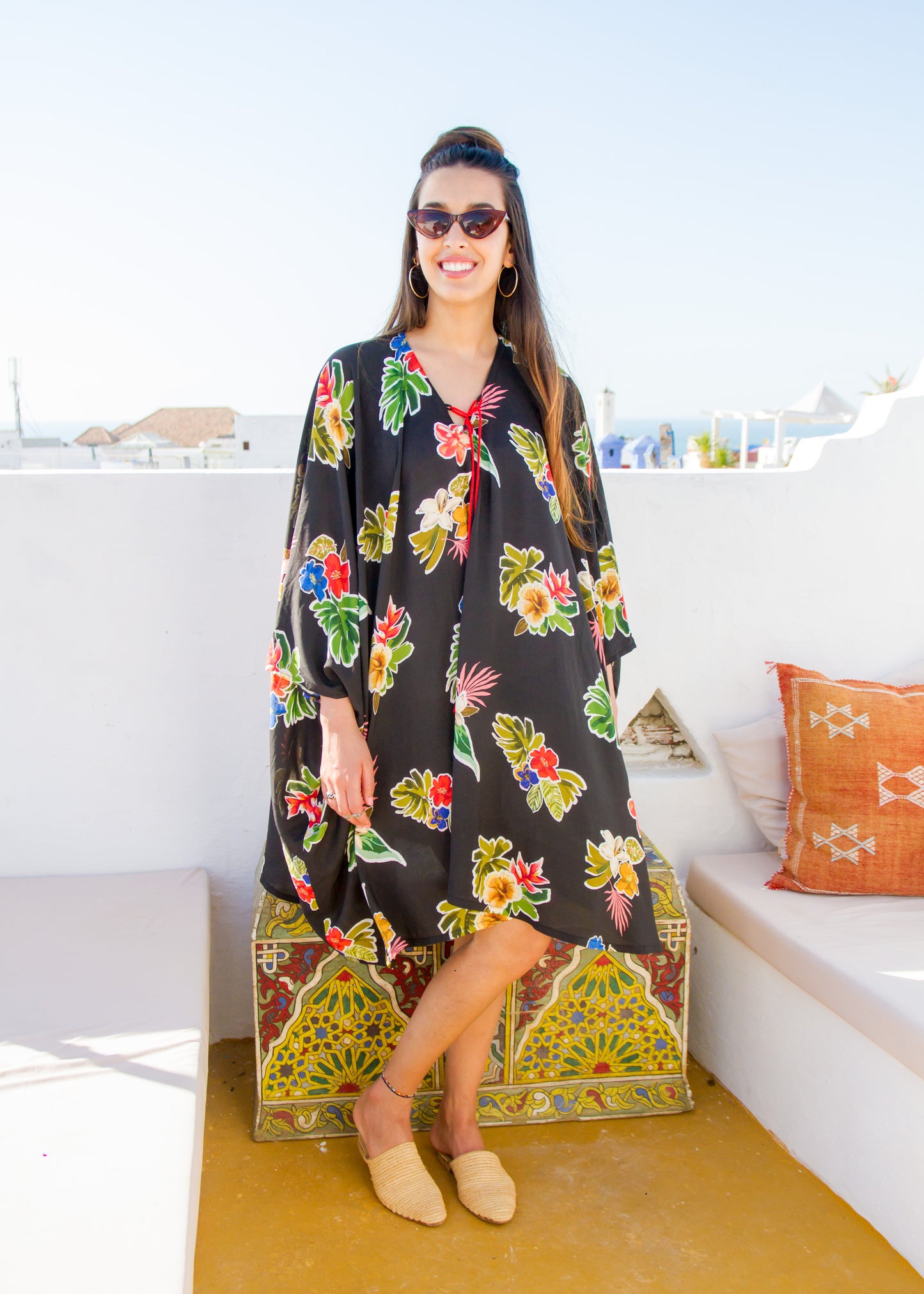 FLOWER MINI MOROCCAN KAFTAN - Milsouls